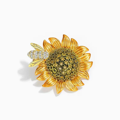 Swarovski E. Brošňa Van Gogh Sunflower, slnečnica seb1091 swarovski brošňa