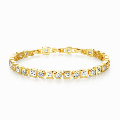 Swarovski e. zlatý tenisový náramok 5th Avenue seb6015 zlaty tenisový náramok