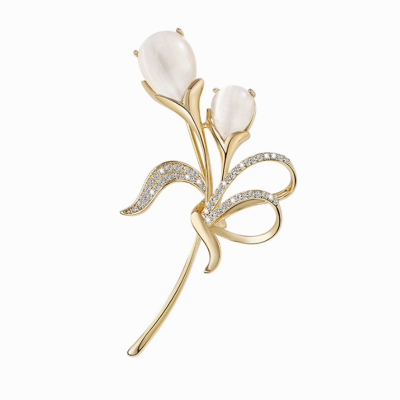 Swarovski e. luxusná, zlatá brošňa Starlit Petal seb1107 swarovski brošňa