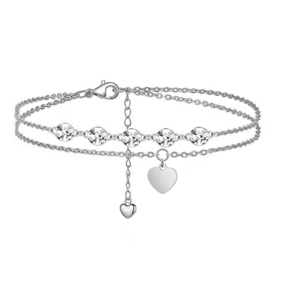 Swarovski e. retiazka na nohu so srdiečkom Have Love sel1078 náramok na nohu z chirurgickej ocele